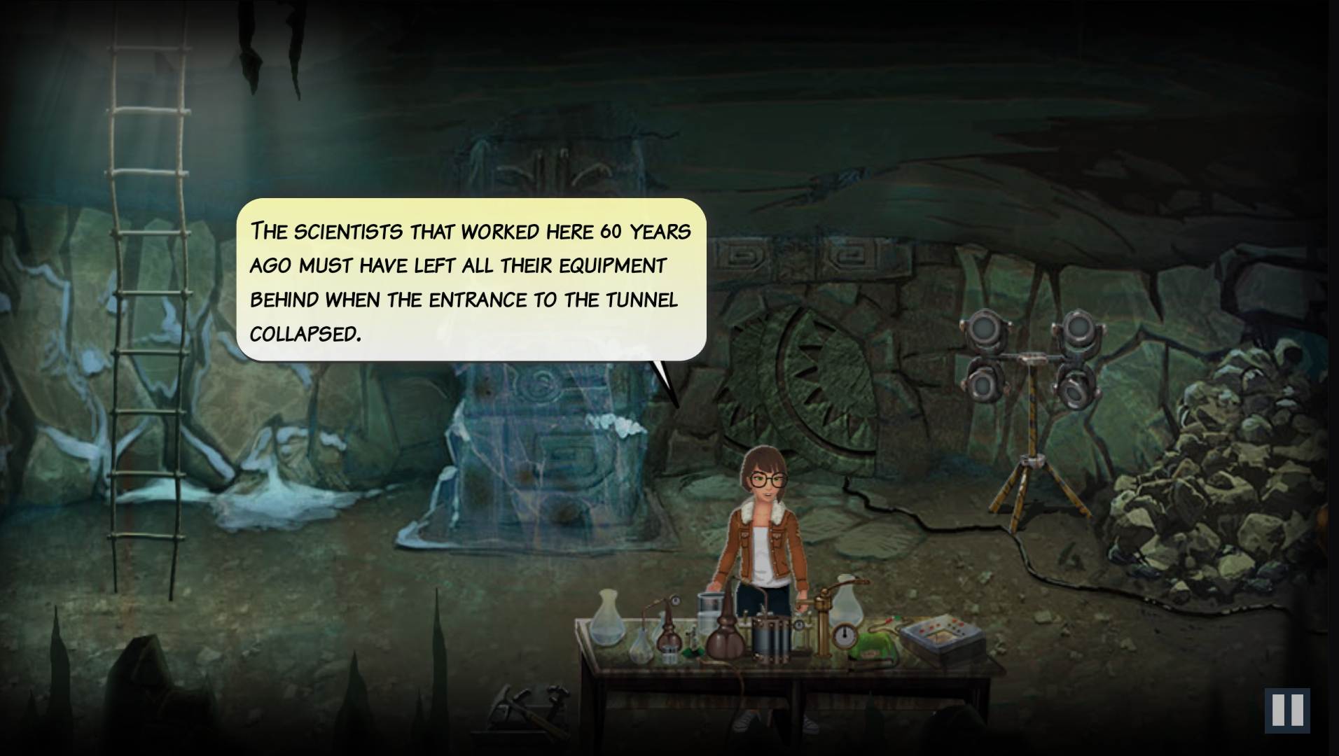 Screenshot from the Quantum Prisoner, a scientific adventure game by CEA